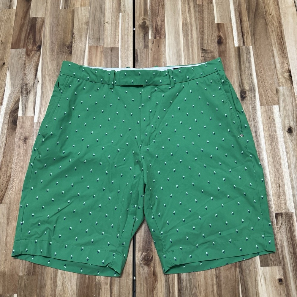 RLX Ralph Lauren Shorts Mens 32 Green Geometric Tailored Fit Performance Golf